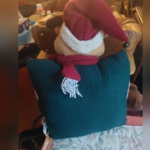 Vintage* Teddy Bear Cushion with Pocket Window - Picture 2 of 8